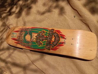 VINTAGE HAND PAINTED BULLDOG ART & SKATEBOARD DESIGN DECK