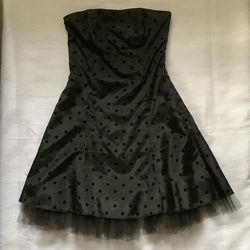 Jessica McClintock Black Lined Strapless Dress