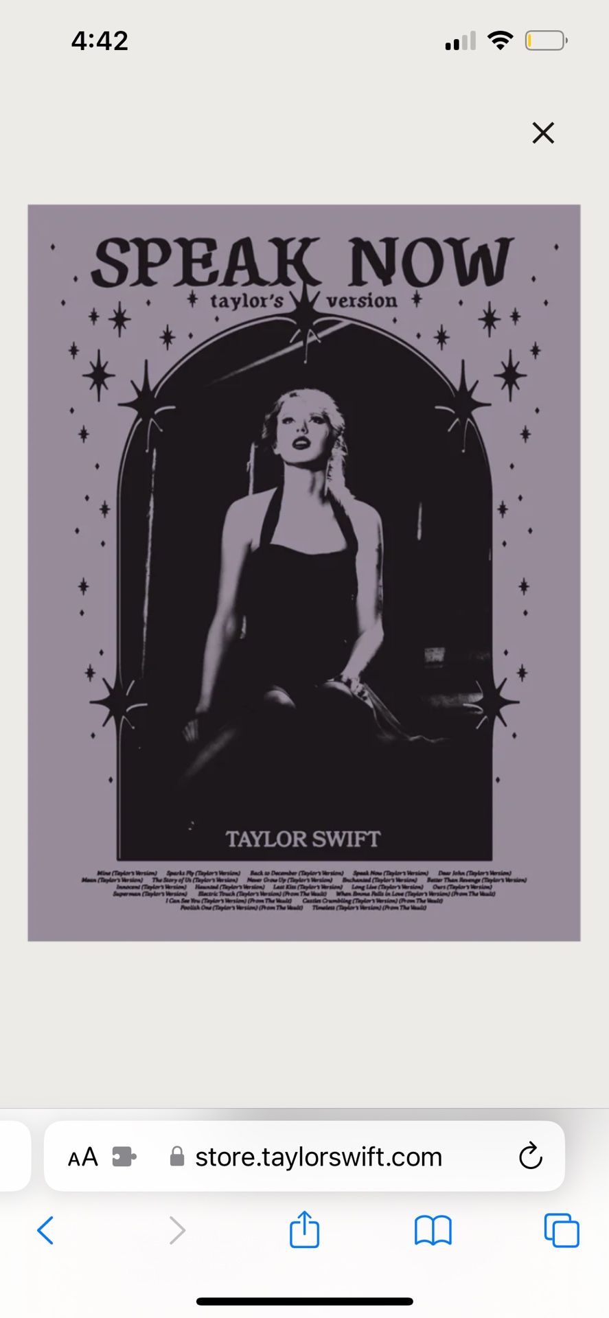 Taylor Swift Speak Now (Taylor’s Version) Lithographaro