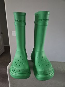 Balenciaga Crocs Women’s Green Boots Size 38