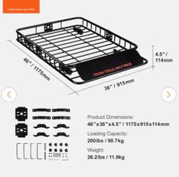 Roof Rack Cargo Basket 46x36 inch