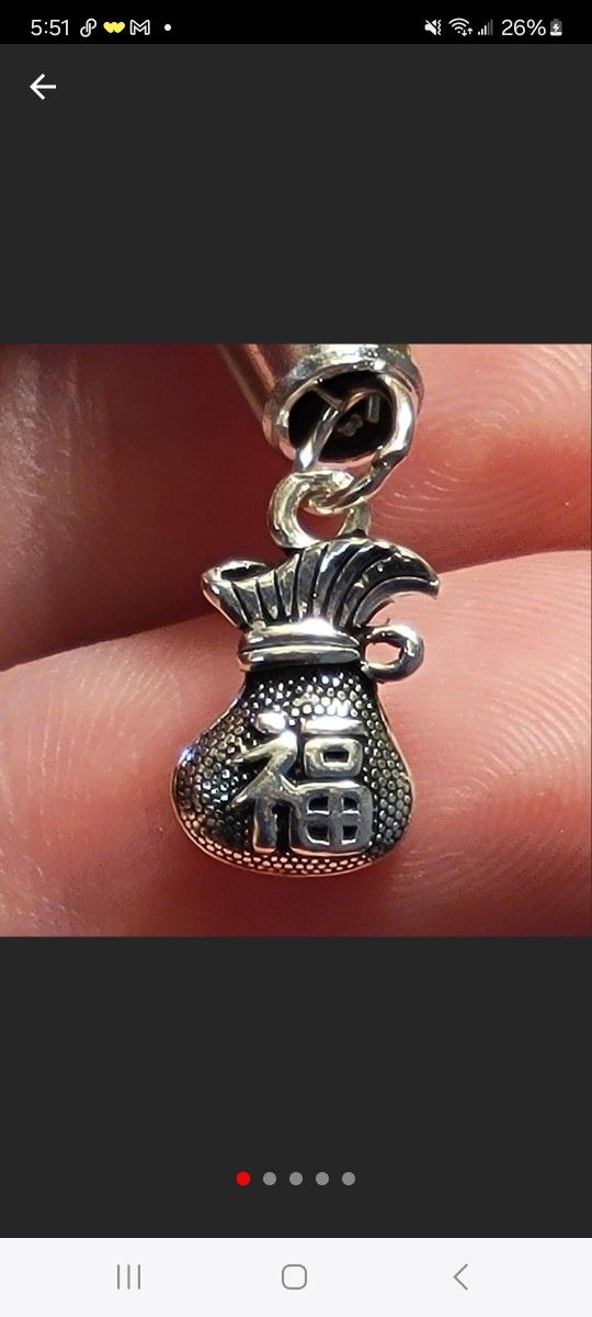 Money Bag 925 Silver Charm / Pendant