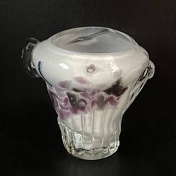 Vintage Antique Murano Venetian Hand Blown Art Glass Vase Bowl