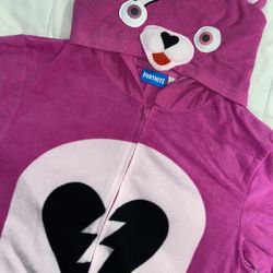Womens L/Large 12/14 Fortnite Pink Loot Llama One Piece Onesie Pajamas PJs Halloween Costume 