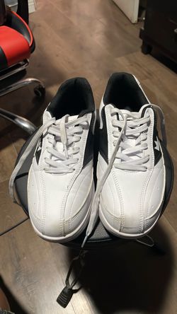 White and Black Brunswick bowling shoes