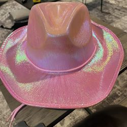 New Pink Shiny Cowgirl Cowboy Hat 