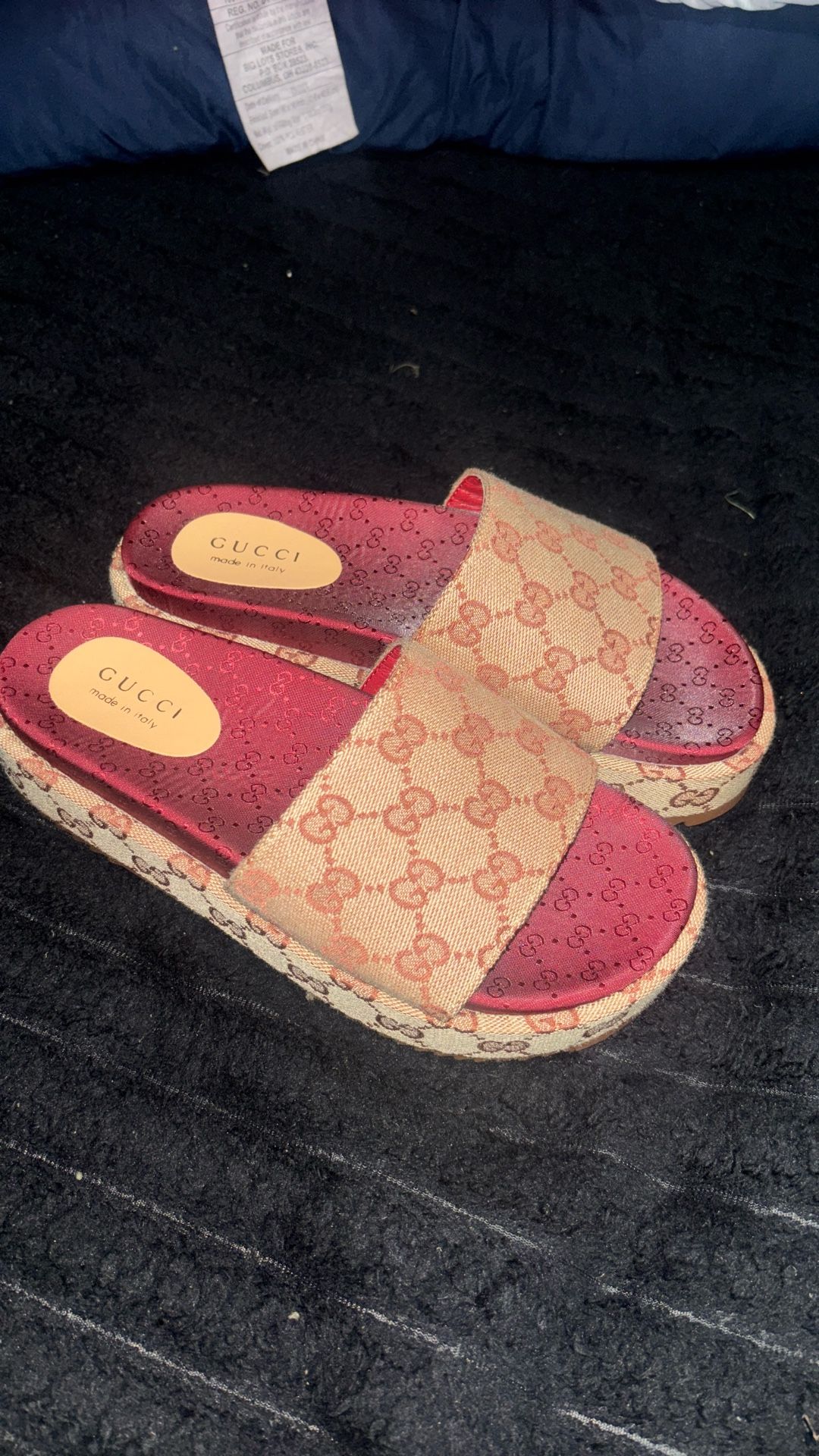 GG Slide Sandal 'Monogram - Beige Brick Red'