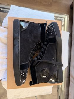 Louis Strass Sneakers - Veau velours and strass - Black - Men
