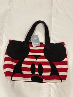 Red and white striped Disney store Mickey and Minnie Mouse tote bag. Double sided design. See pictures for more details.