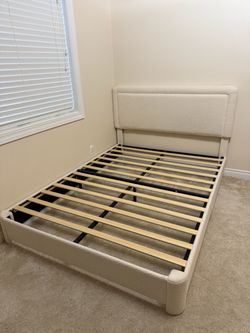 Fuzzy queen bed frame