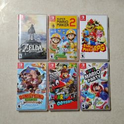 SWITCH GAMES ZELDA,MARIO ODYSSEY,DONKEY KONG,MARIO PARTY