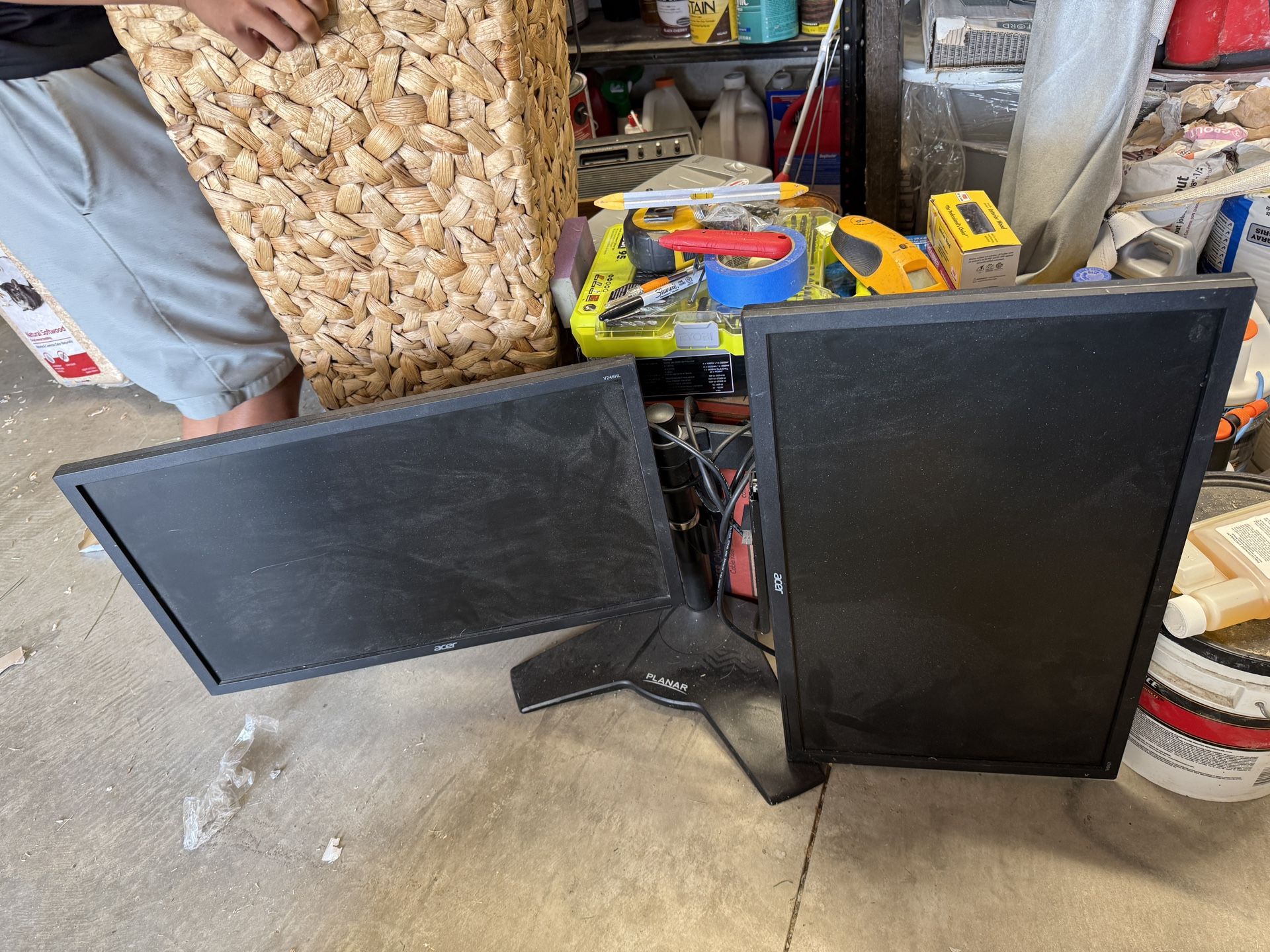 2 Acer 24" Monitors With Planar Stand