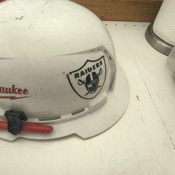 Milwaukee hard hat with pen  and flashlight holder