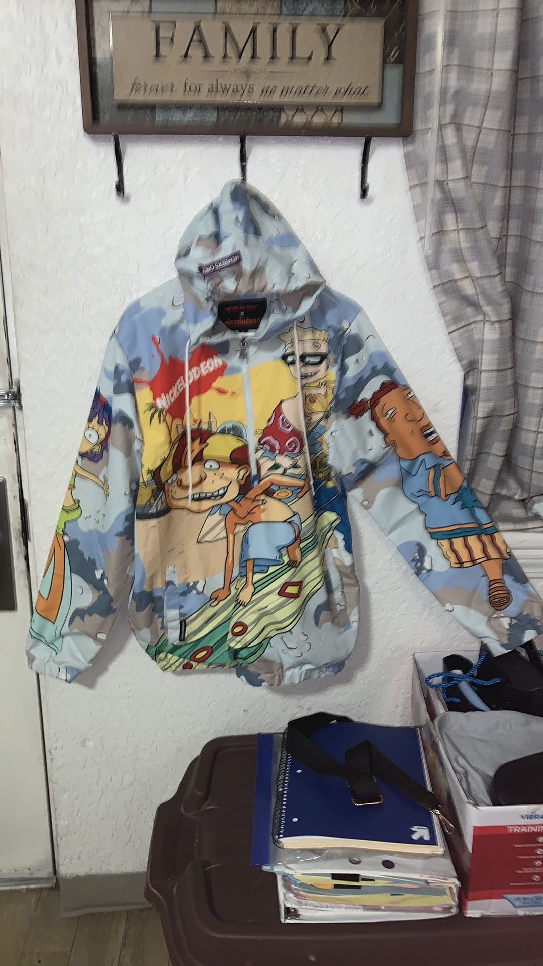 Members Only Rocket Power 1/4 Zip Windbreaker Jacket Nickelodeon Coat Size L