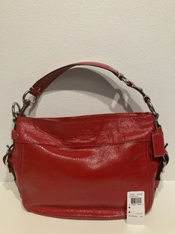 Coach Patent Leather Zoe Shoulder Bag