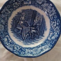Liberty Blue Historic Colonial Scene Plate
