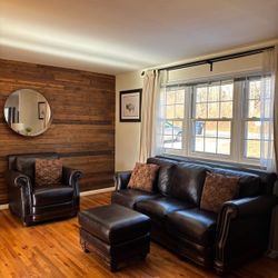 Leather Couch, Chair And Autumn 