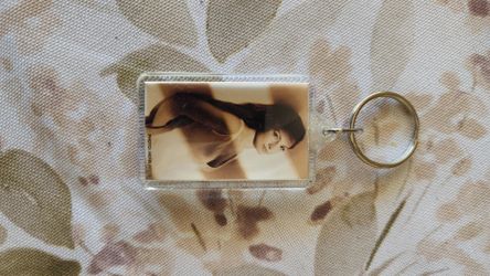 Photo Keychain with Gold Ring