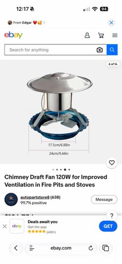 Flue fan ( barbecue place fan)
