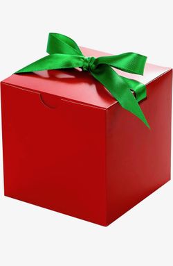 NEW IN PACKAGE UnicoPak 50 Pack 4x4x4 Christmas Red Gift Boxes - Holiday Boxes With Lids for Presents, Ornaments, Candles, Mugs, Crafting 