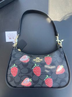 BLACK strawberry designer bag