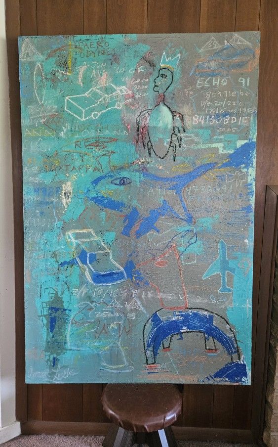 Abstract Original Painting- Signed. 60" X 40"