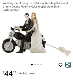 Cake topper motorcycle couple