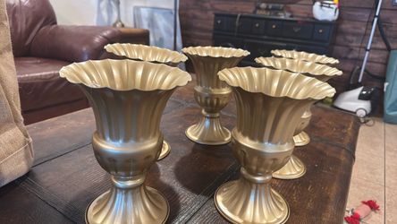 6 Pcs Gold Flower Arrangements Vase For Wedding Table Centerpiece -