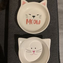 Cat Food And Water Dishes