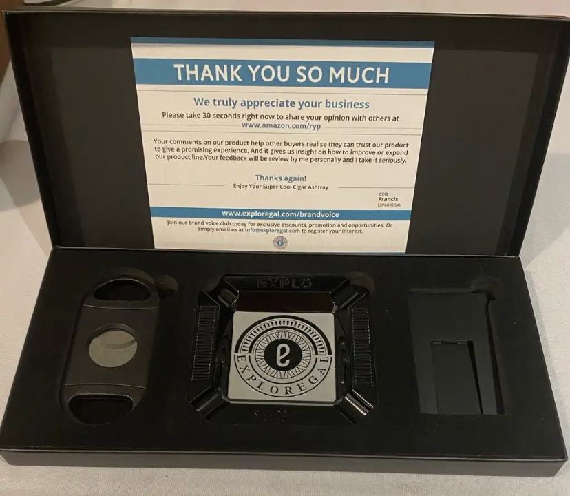 NIB~Explo Regal Cigar Luxe kit ashtray, cutter, cigar holder box kit