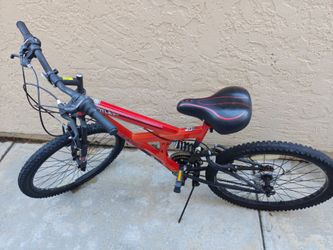 Red Full Suspension Mountain Bike