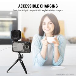 15 Pro Cage Video Rig with Dual Handles, Quick Release 67mm Filter Adapter, 17mm Lens Backplane, Cleaning Cloth, Aluminum Phone Case for iPhone Stabil