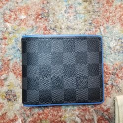 Louis Vuitton Blue Lining Damier Mens Wallet 