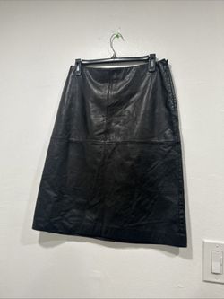 Ann Taylor NWT Black 100%Leather SkirtSz Small