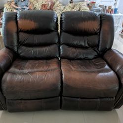 Faux Leather Power Loveseat - Works Great