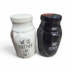 We Go Together Like Salt And Pepper Shaker Set Black White