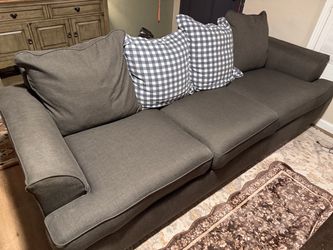 Large Gray Upholstered Sofa