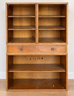 Vintage Mengel Furniture Company Modular Wood Bookshelf with Drawer