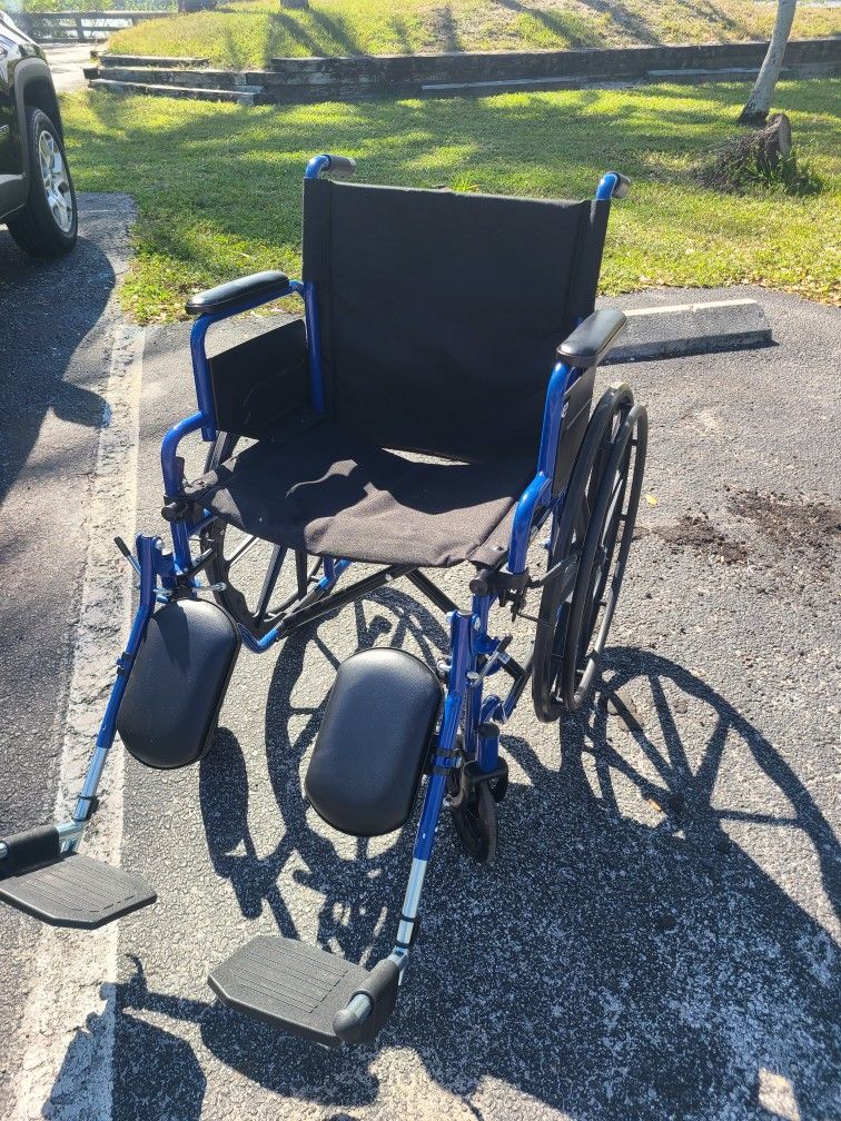 Medical Wheelchair 20 In Seat With Adjustable Leg Rests
