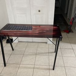 American Flag Tempered Glass Kid Desk 