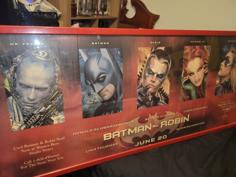 1997 Batman And Robin Promo Poster Framed