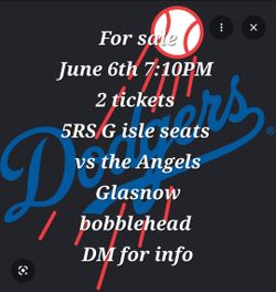 2 dodgwr tickets for June 5th