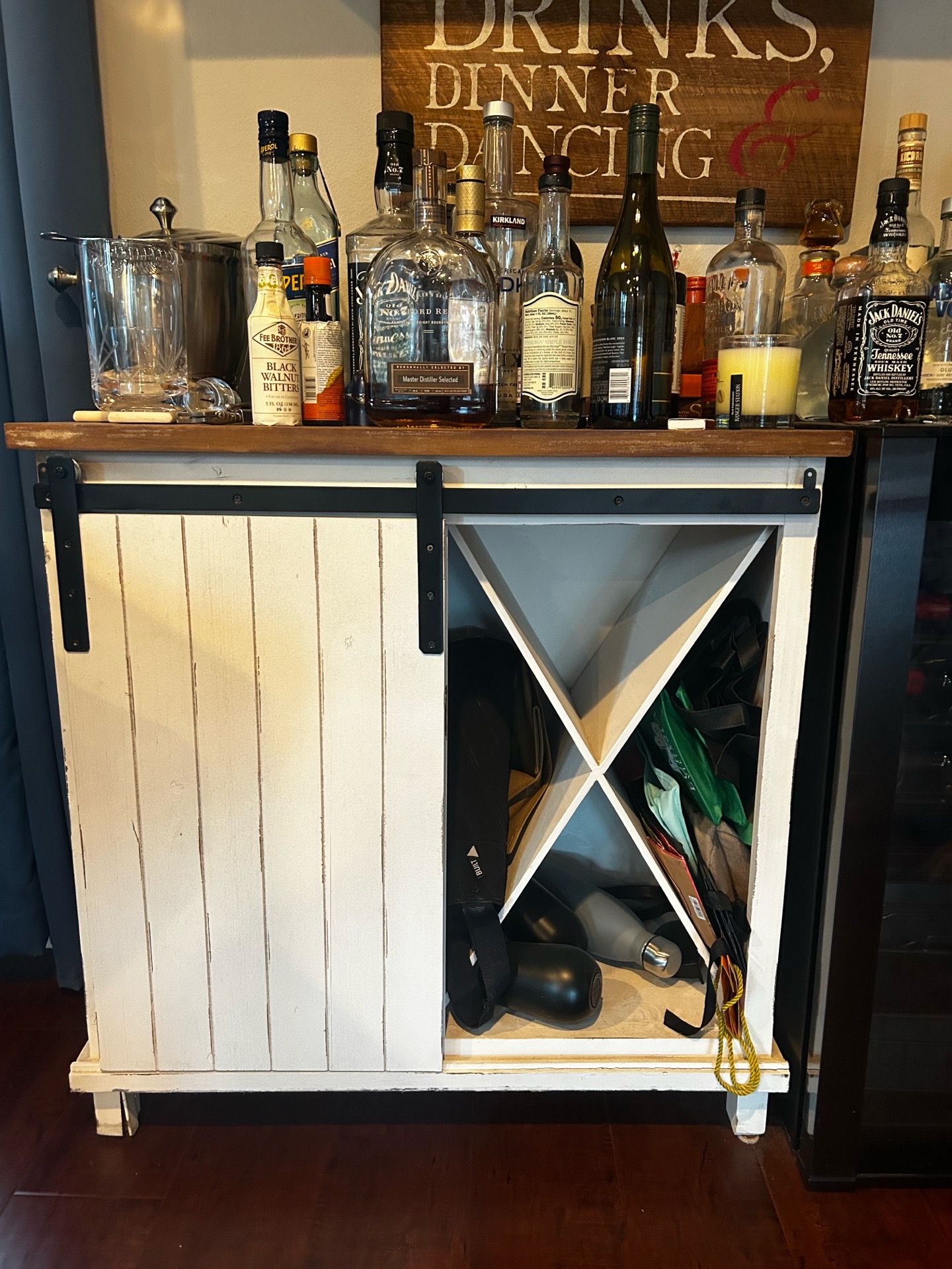 Farm house liquor bar cabinet