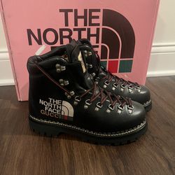 Authentic pair of GUCCI X THE NORTH FACE Black Leather Mens Hiking Ankle Boots