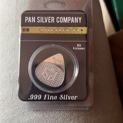 Pan Silver Company 10 Gram .999 Silver Guitar Pick