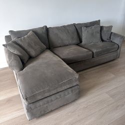 Macy's Grey 2-Piece Sectional Sofa