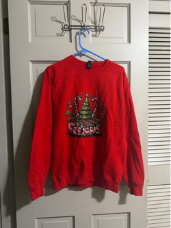 Unisex Felifans Christmas Crewneck Sweatshirt Red Size Large Gildan Heavy Blend