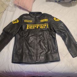 Ferrari Real Leather Hand-made Jacket. Size M. $85. Brand New, Never Wear It