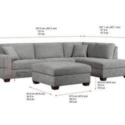 Thomasville Miles Fabric Sectional with Storage Ottoman