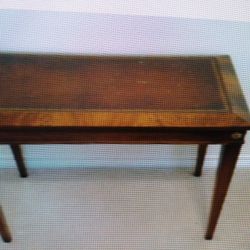 Leather Inlay Wood Table